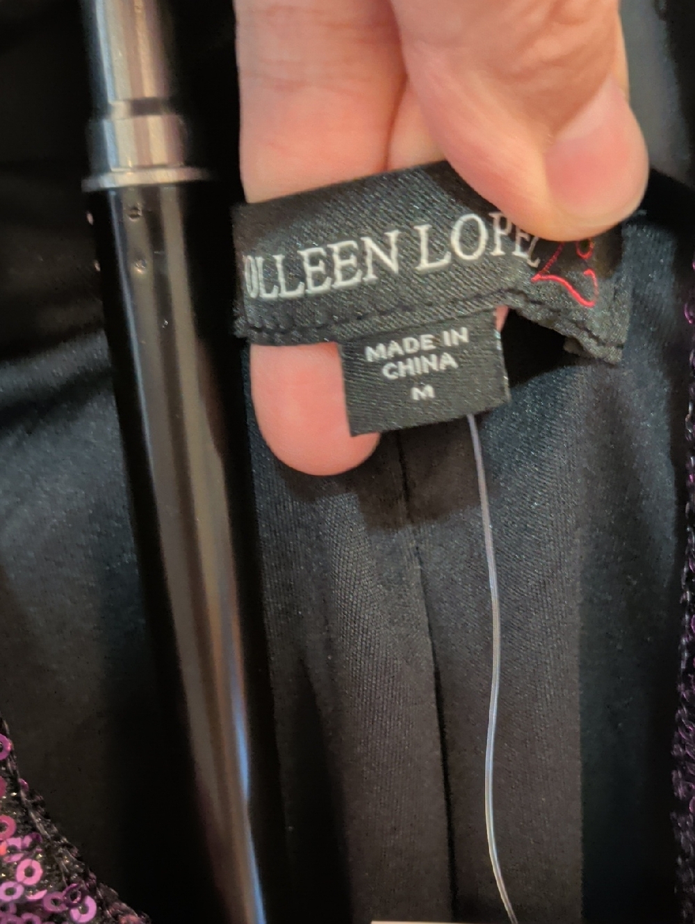 New Colleen Lopez Sequin Purple Moto Jacket - Picture 6 of 7